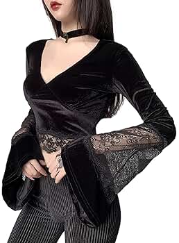 GASTUNK未開封　　　　　　　　　　　　　　　　　　　　　 ロンT Mサイズ Goth Sexy Women Gothic Crop Top Flare Long Sleeve Lace
